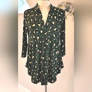 NWT Heimish USA Green Animal Print Tunic